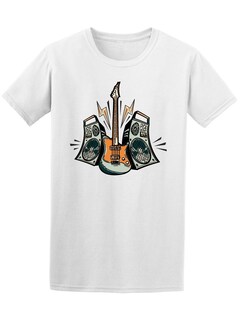 Foto 1 | Playera Smartprintsink color Blanco para Hombre - Guitarra Eléctrica