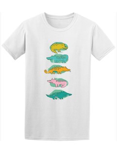 Foto 1 | Playera Smartprintsink color Blanco para Hombre - Ilustración Cocodrilos de Colores