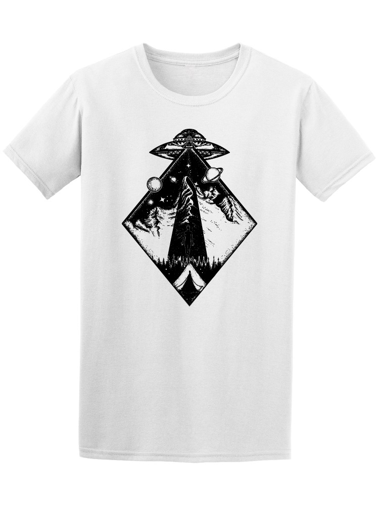 Foto 2 pulgar | Playera Smartprintsink color Blanco para Hombre - Ilustración Ovni