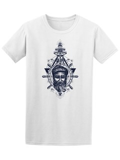 Foto 1 | Playera Smartprintsink color Blanco para Hombre - Marinero con Timón y Faro