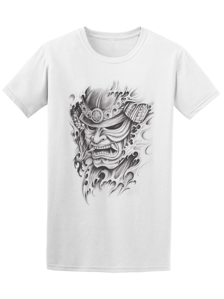 Playera Smartprintsink color Blanco para Hombre - Máscara Samurai