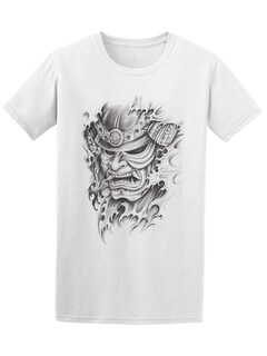 Foto 1 | Playera Smartprintsink color Blanco para Hombre - Máscara Samurai