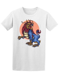 Foto 1 | Playera Smartprintsink color Blanco para Hombre - Ilustración Dragón Chino