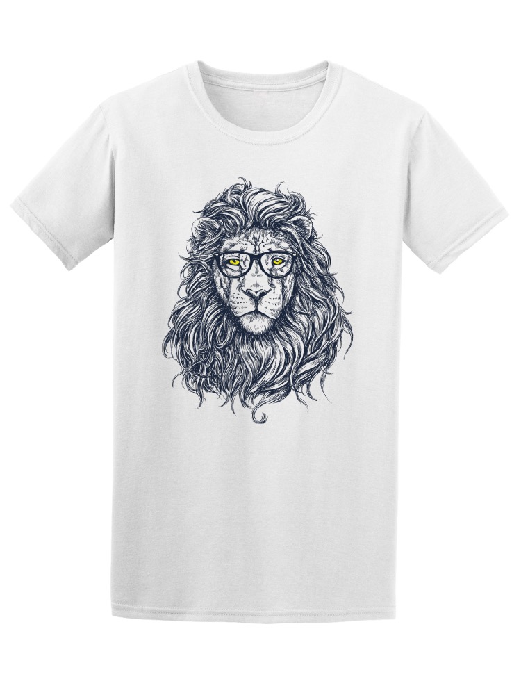 Playera Smartprintsink color Blanco para Hombre - Ilustración León Hipster