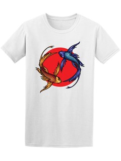 Foto 1 | Playera Smartprintsink color Blanco para Hombre - Peces Koi Estanque Rojo