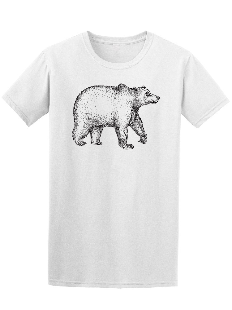 Playera Smartprintsink Ilustracion A Lapiz Oso Pardo para Hombre