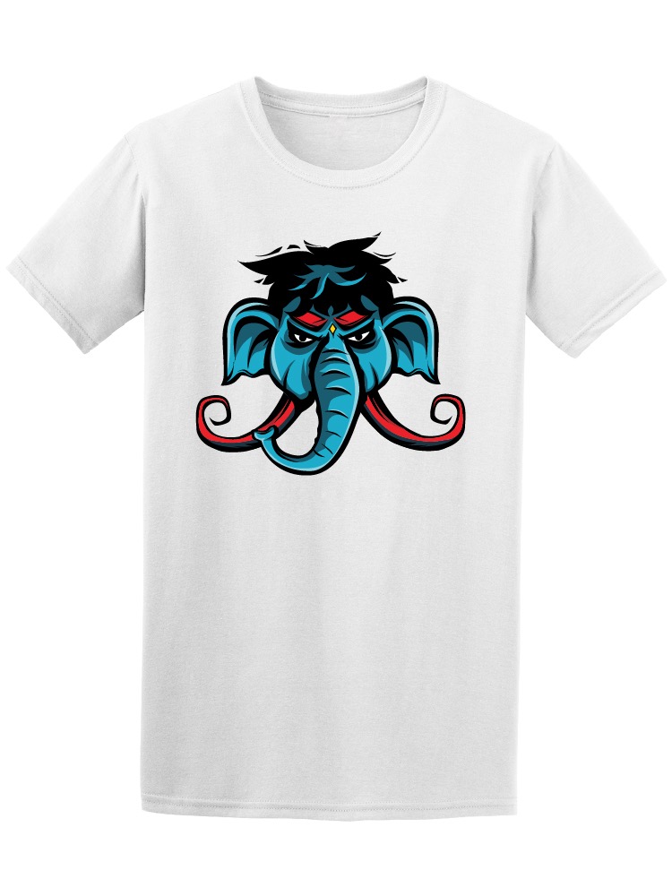 Foto 2 pulgar | Playera Smartprintsink color Blanco para Hombre - Elefante de Colores con Peluca