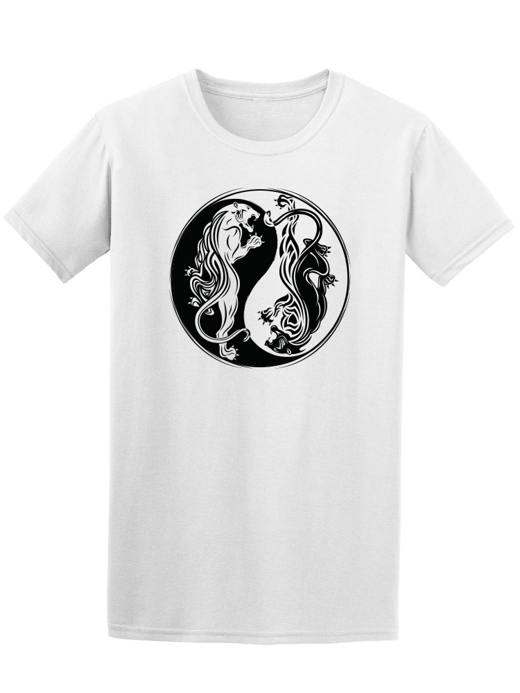 Playera Smartprintsink color Blanco para Hombre - Yin y Yang con Tigres