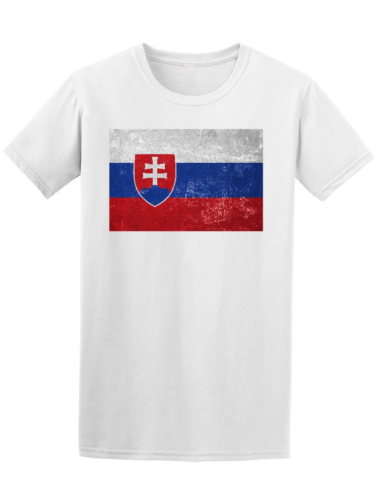 Playera Smartprintsink color Blanco para Hombre - Bandera de Eslovaquia