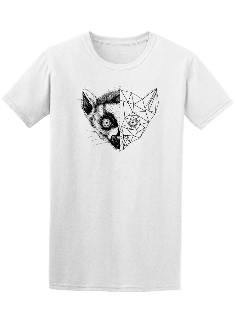 Playera Smartprintsink color Blanco para Hombre - Rostro de Lemur