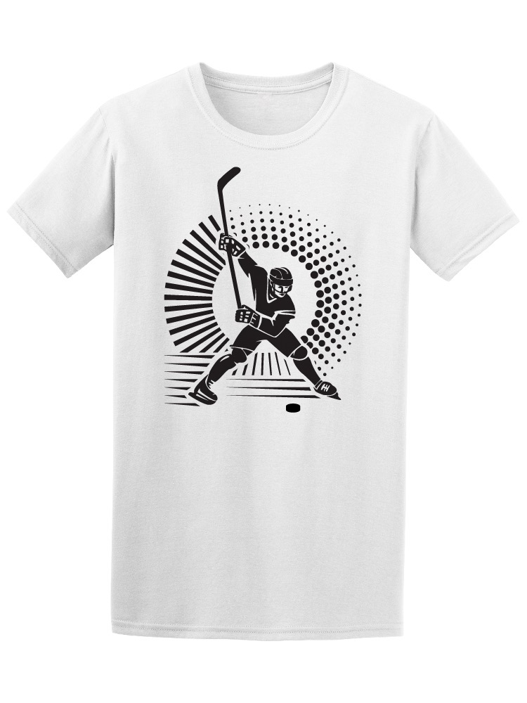 Playera Smartprintsink color Blanco para Hombre - Ilustración Jugador de Hockey