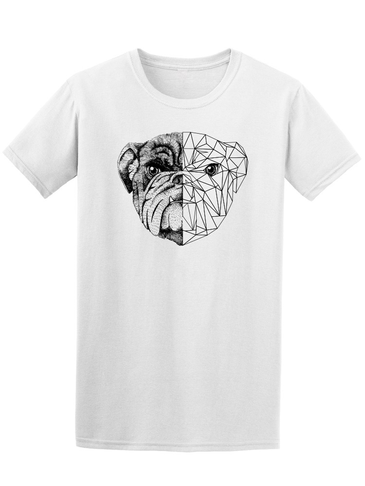Playera Smartprintsink color Blanco para Hombre - Rostro de Bullgod Inglés