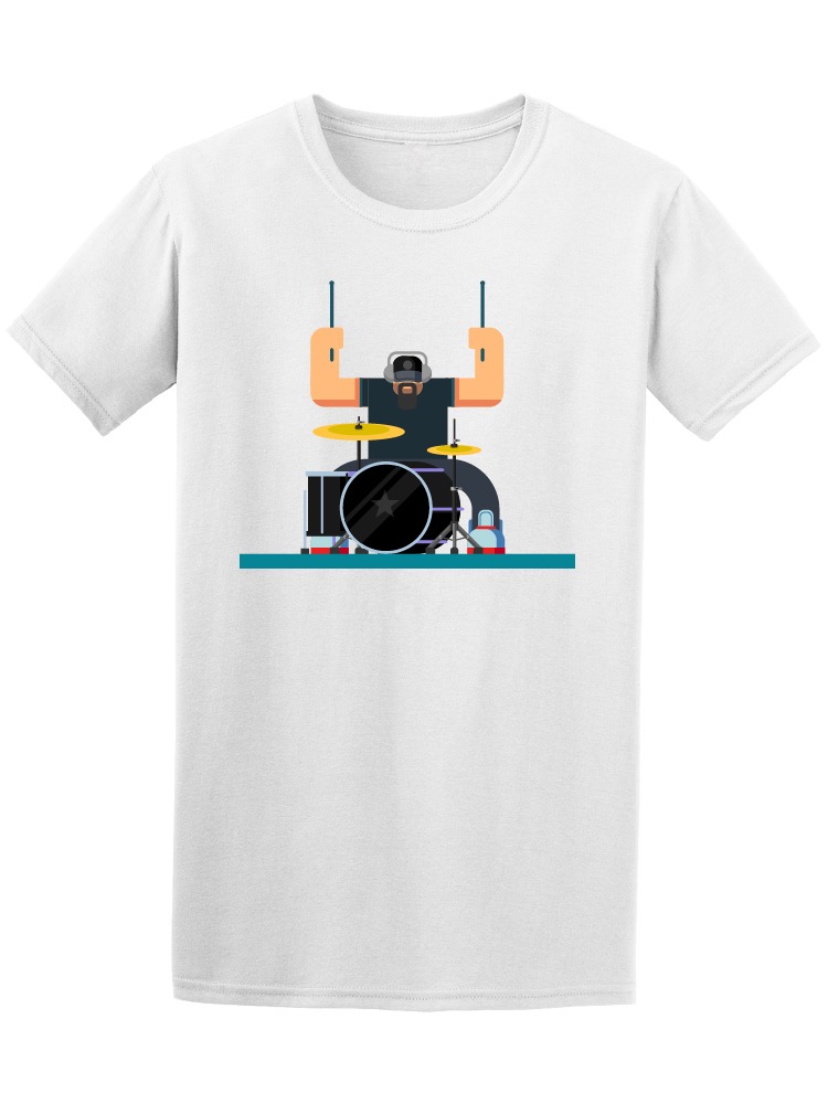 Playera Smartprintsink color Blanco para Hombre - Tocando Batería