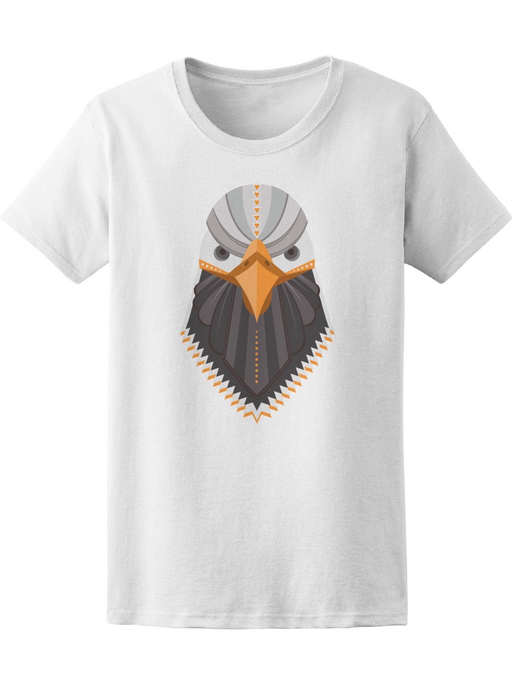 Playera SmartPrintsInk color Blanco para Hombre - Ilustración de Águila con Decoraciones de Triángulos