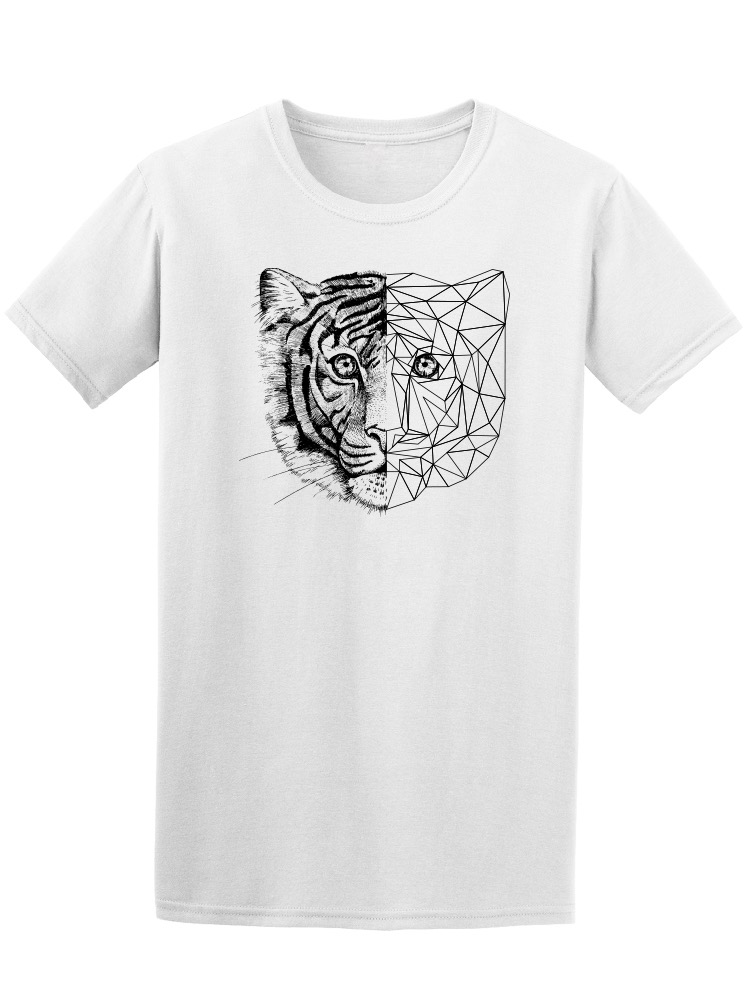 Foto 2 pulgar | Playera Smartprintsink color Blanco para Hombre - Rostro de Tigre