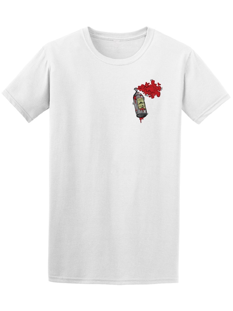 Foto 2 pulgar | Playera Smartprintsink color Blanco para Hombre - Pintura Spray Roja