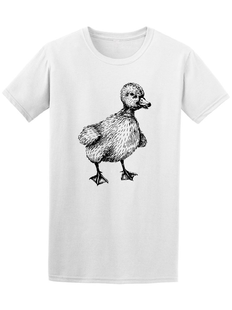 Playera Smartprintsink color Blanco para Hombre - Ilustración a Lápiz Patito de Pie
