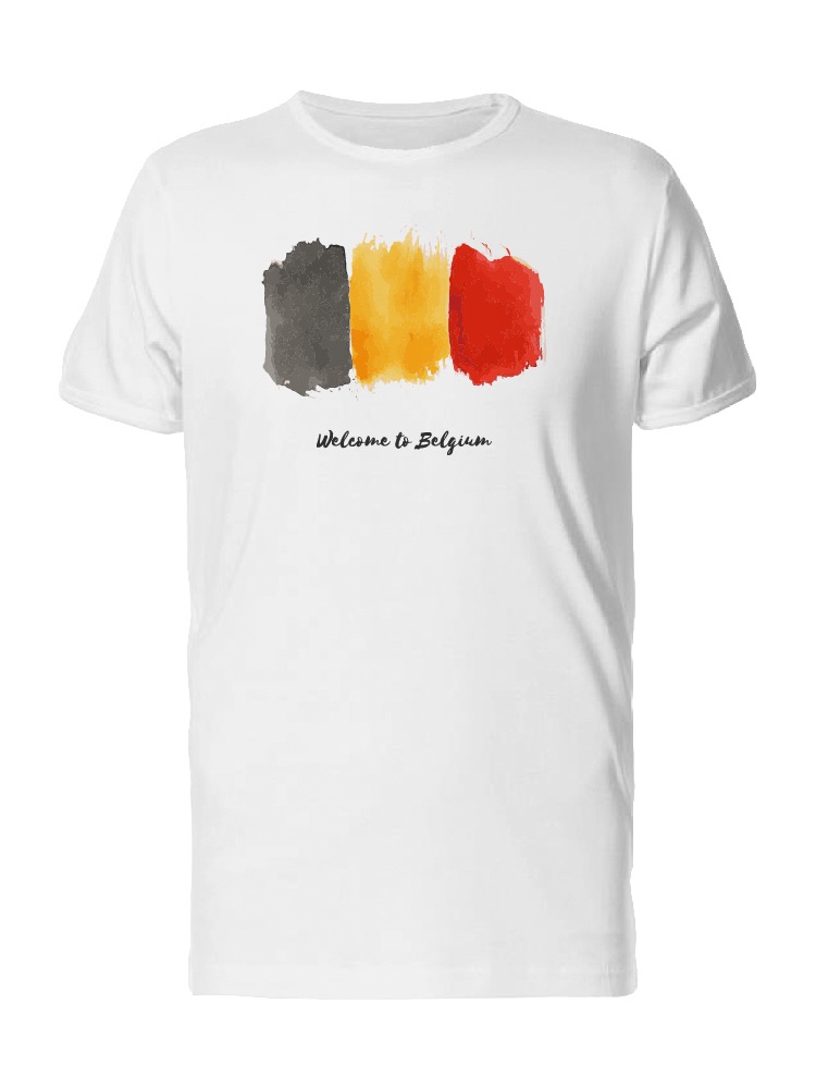 Playera SmartPrintsInk color Blanco para Hombre - Bienvenidos a Bélgica