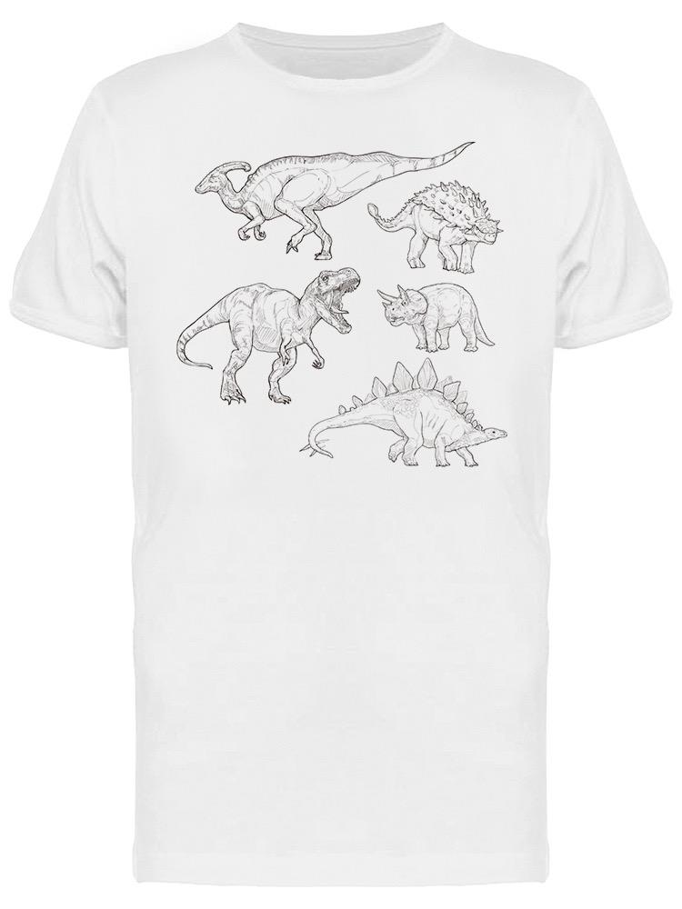 Foto 2 pulgar | Playera SmartPrintsInk color Blanco para Hombre - Colección De Dinosaurios