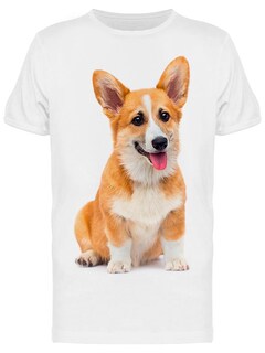 Foto 1 | Playera SmartPrintsInk color Blanco para Hombre - Fotografía de Perro Corgi Sentado