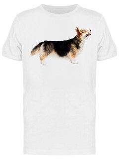 Foto 1 | Playera SmartPrintsInk color Blanco para Hombre - Fotografía de Corgi de Costado