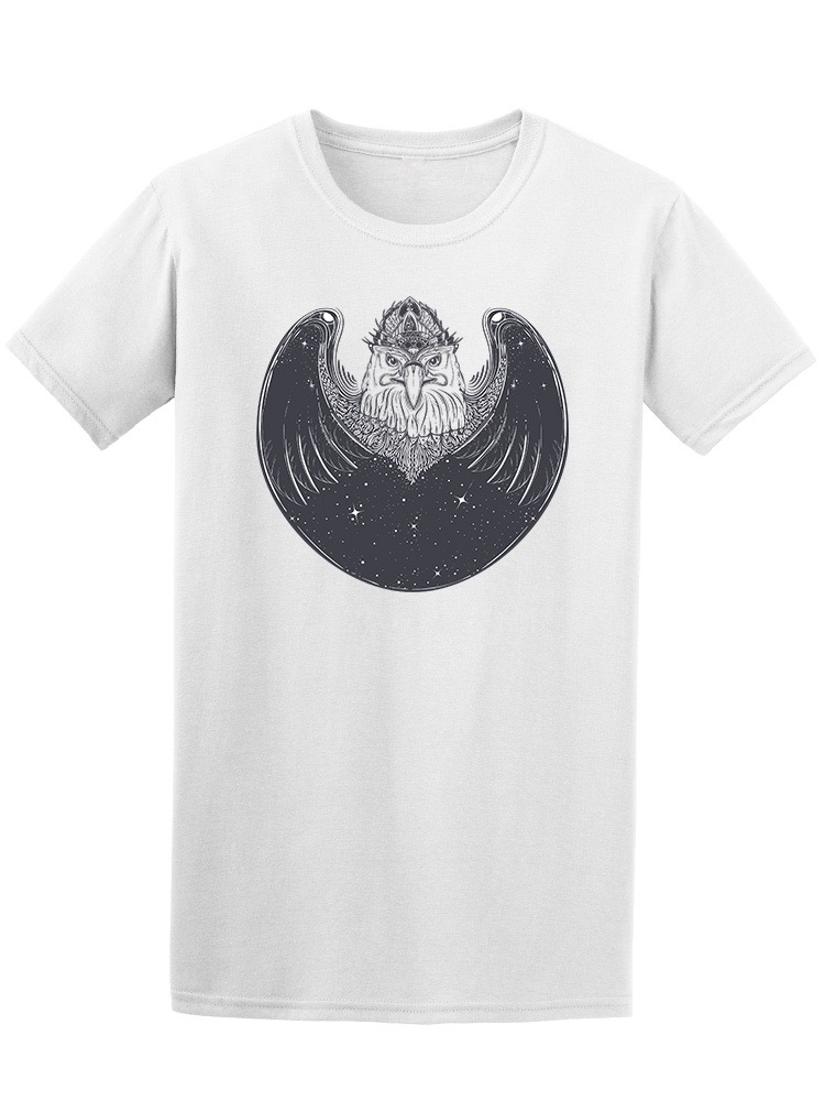 Playera SmartPrintsInk color Blanco para Hombre - Ilustración Águila Con Estrellas En Alas
