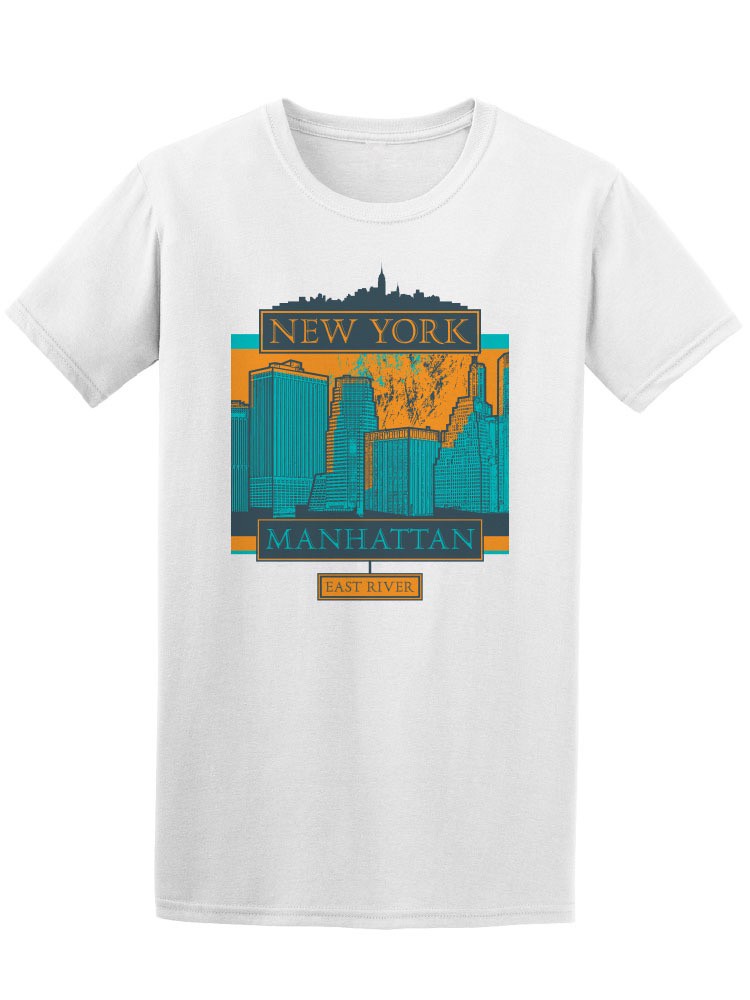 Playera SmartPrintsInk color Blanco para Hombre - Manhattan New York