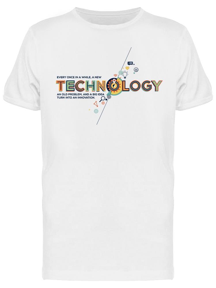 Foto 2 pulgar | Playera SmartPrintsInk color Blanco para Hombre - Problemas y Grandes Ideas se Vuelven Innovación
