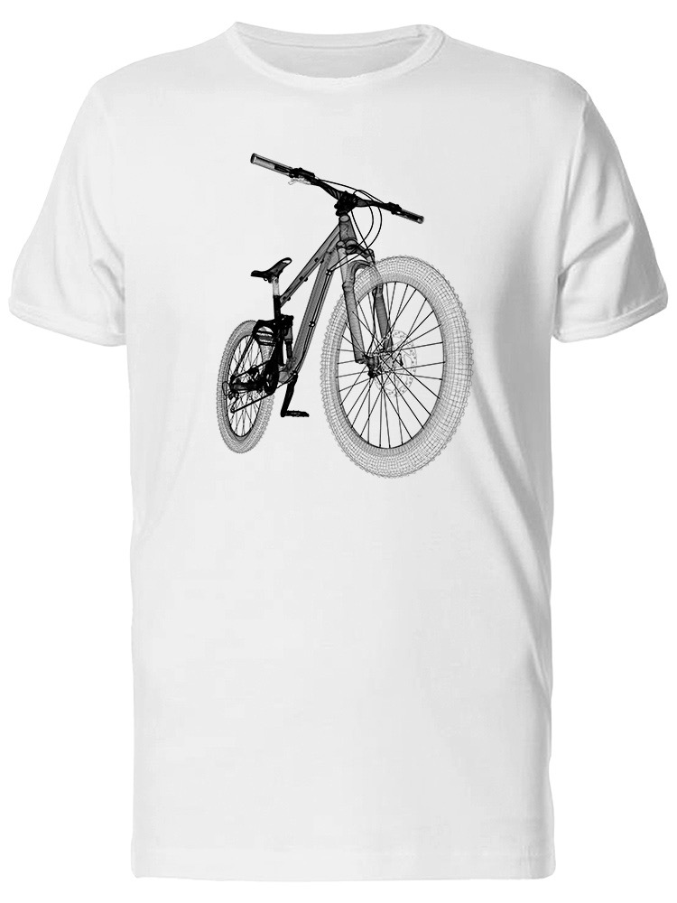 Playera SmartPrintsInk color Blanco para Hombre - Bicicleta en Vectores