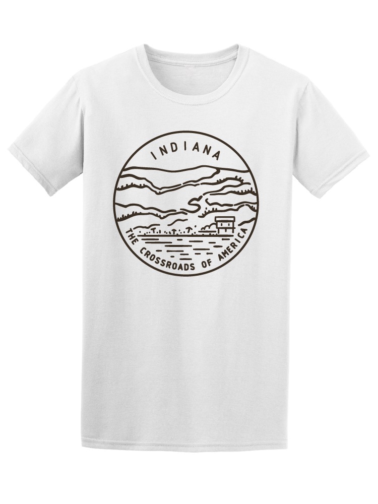 Playera SmartPrintsInk color Blanco para Hombre - Indiana Logo Minimalista