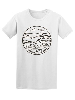 Foto 1 | Playera SmartPrintsInk color Blanco para Hombre - Indiana Logo Minimalista