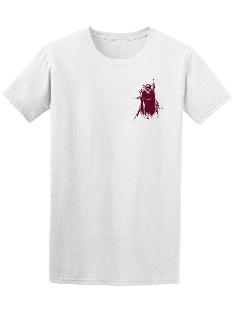 Foto 2 pulgar | Playera SmartPrintsInk color Blanco para Hombre - Escarabajo En Pecho