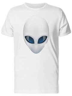 Foto 1 | Playera SmartPrintsInk color Blanco para Hombre Ilustración 3D Rostro de Alien