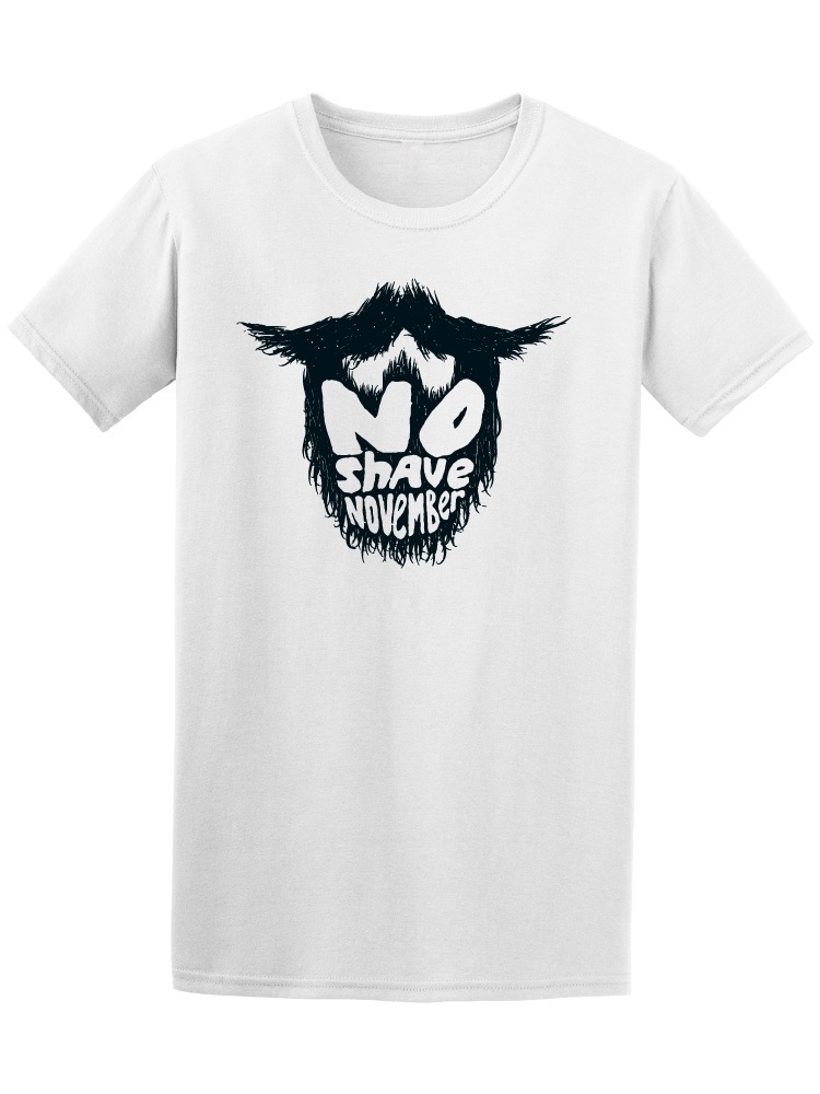 Playera SmartPrintsInk color Blanco para Hombre - Noviembre de no Afeitarse