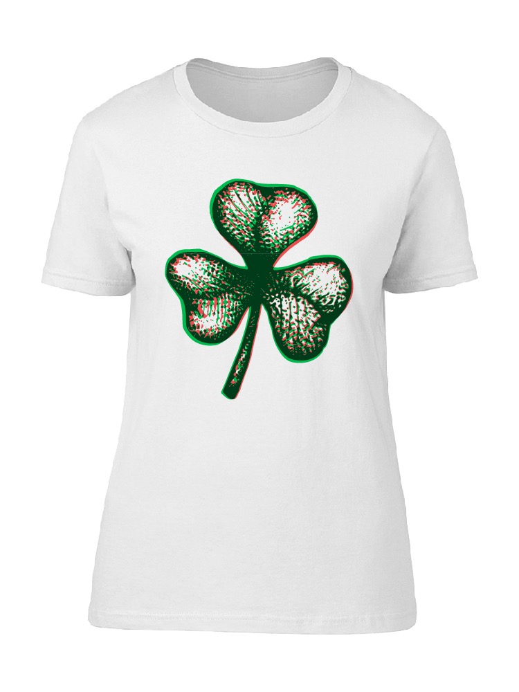 Playera SmartPrintsInk color Blanco para Hombre - Trebol Con Efecto Visual