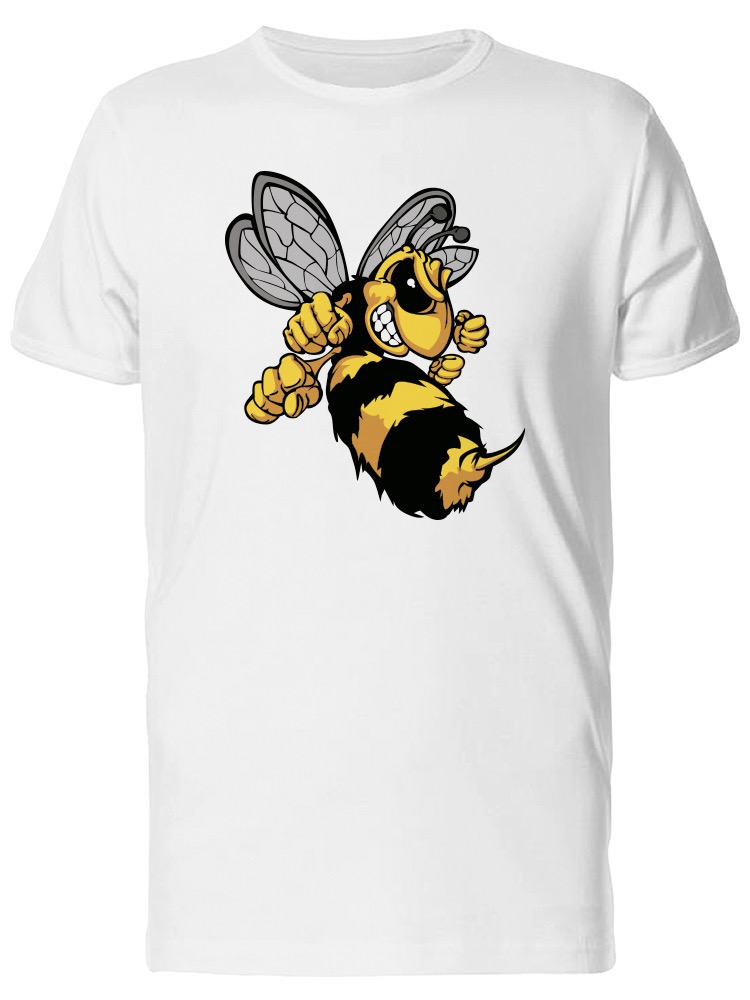 Playera  SmartPrintsInk color Blanco para Hombre - Abeja Ruda