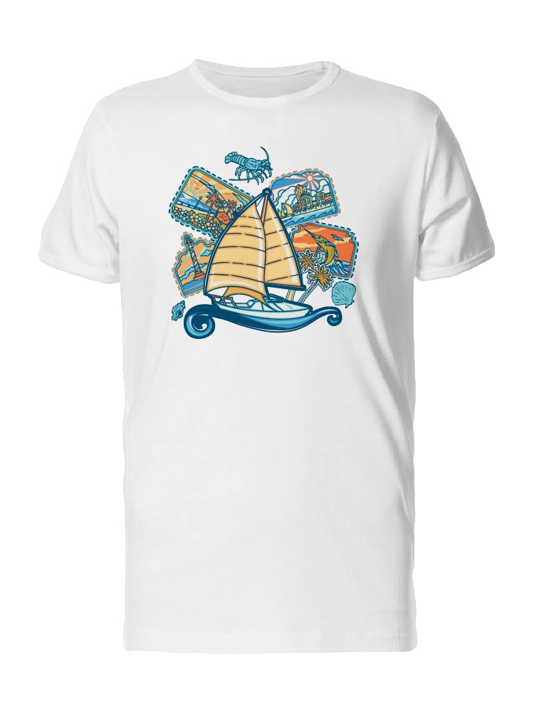 Playera para Hombre Smartprintsink color Blanco Estampado Velero