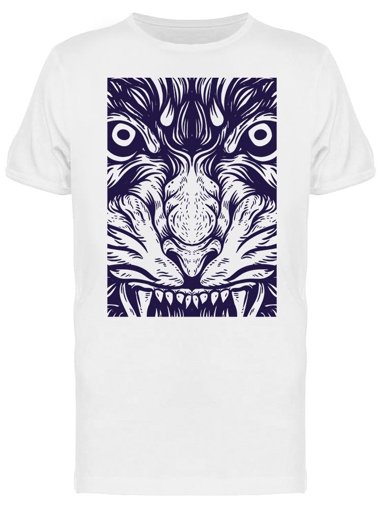 Playera SmartPrintsInk color Blanco para Hombre - León Chino