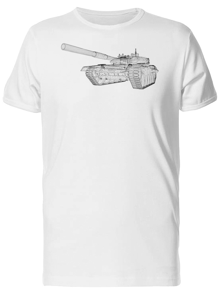 Playera SmartPrintsInk color Blanco para Hombre - Ilustración 3D de Tanque en Vectores