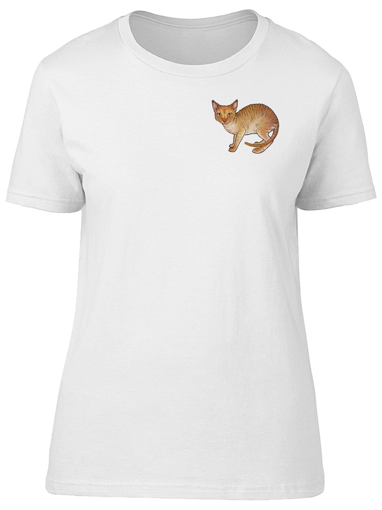 Playera SmartPrintsInk color Blanco para Hombre Gato Esfinge