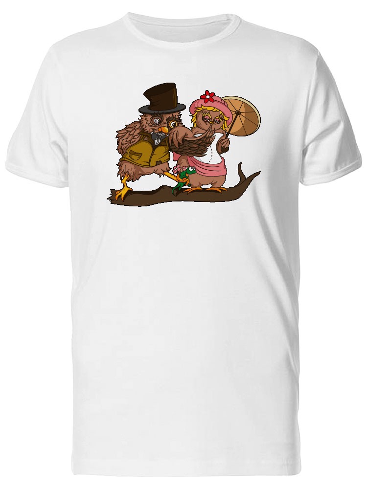 Foto 1 | Playera  SmartPrintsInk color Blanco para Hombre - Pareja de Búhos en Cita