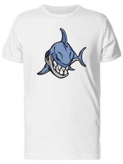 Foto 1 | Playera SmartPrintsInk color Blanco para Hombre - Tiburón Mostrando Dientes