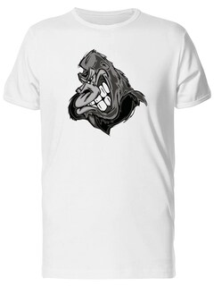 Foto 1 | Playera SmartPrintsInk color Blanco para Hombre - Gorila Sonriente