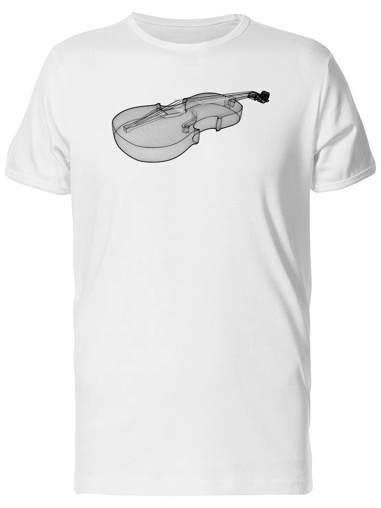 Playera SmartPrintsInk color Blanco para Hombre - Ilustración 3D Violín en Vectores