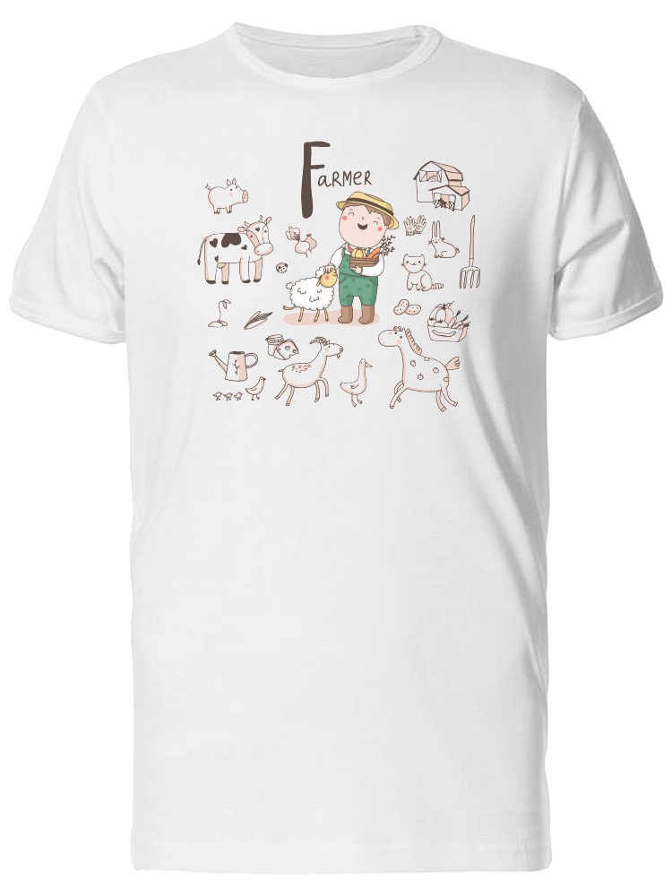 Playera para Hombre Smartprintsink color Blanco Estampado Granjero