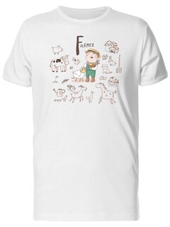 Foto 1 | Playera para Hombre Smartprintsink color Blanco Estampado Granjero