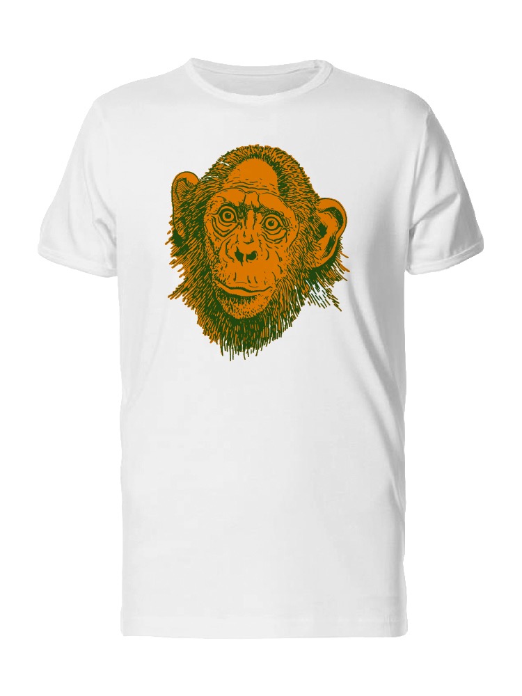 Foto 2 pulgar | Playera  SmartPrintsInk color Blanco para Hombre - Rostro De Chimpancé