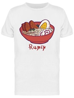 Foto 1 | Playera SmartPrintsInk color Blanco para Hombre - Tazón Rojo de Ramen