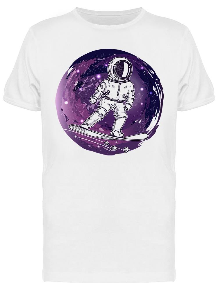 Foto 2 pulgar | Playera SmartPrintsInk color Blanco para Hombre - Astronauta Surfeando en Espacio
