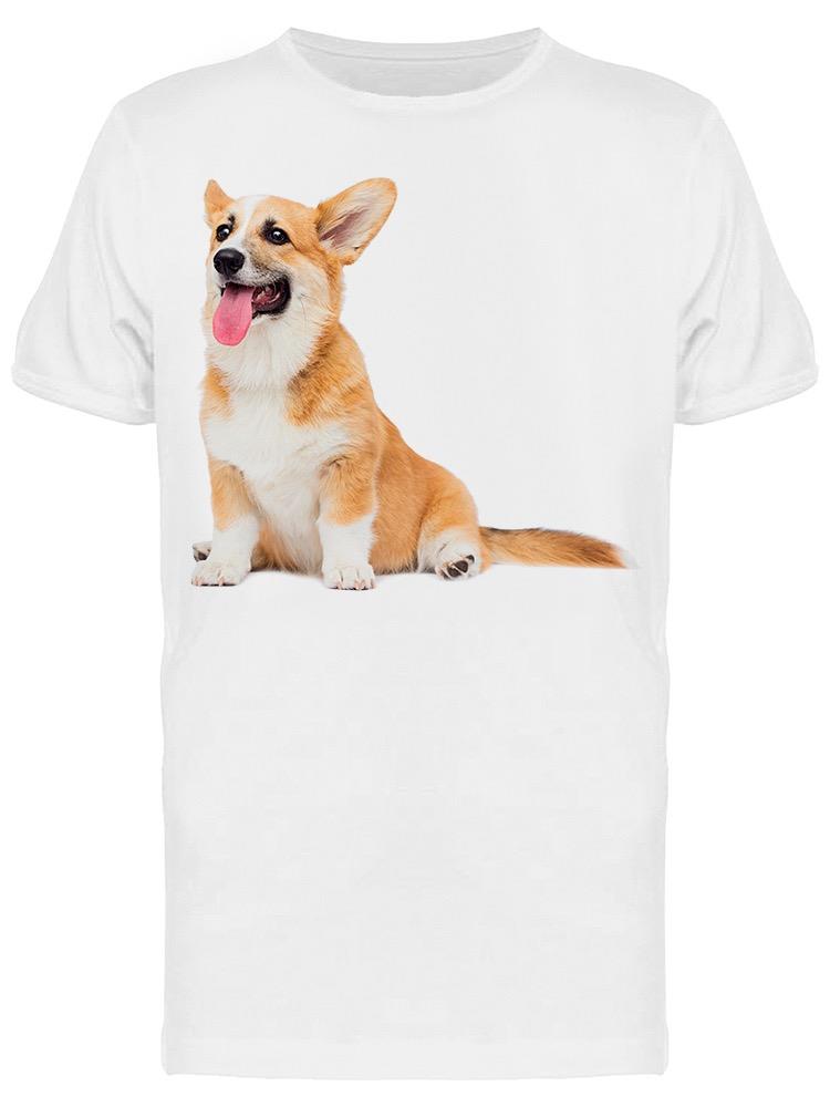 Foto 2 pulgar | Playera SmartPrintsInk color Blanco para Hombre - Corgi Sentado.